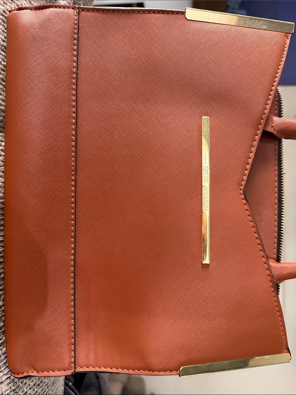 Steve Madden Handbag in Burnt Orange with Gold Hardware